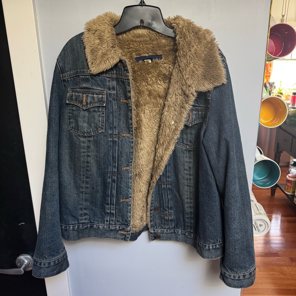 Vintage Gap Denim Jacket with Faux Fur Lining